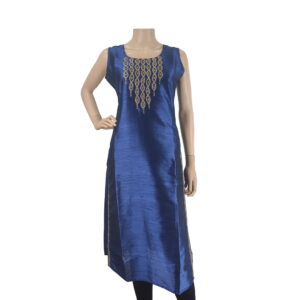 Navy Blue Silk Cotton Kurti BK#102