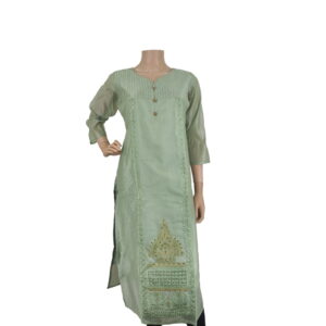 Pista Silk Cotton Kurti BK#105