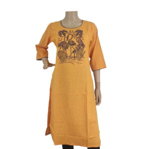 Mango Cotton Kurti with Neckwork BK#114