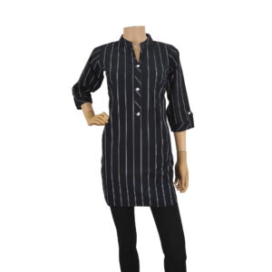 Striped Black Short Kurti PK#123