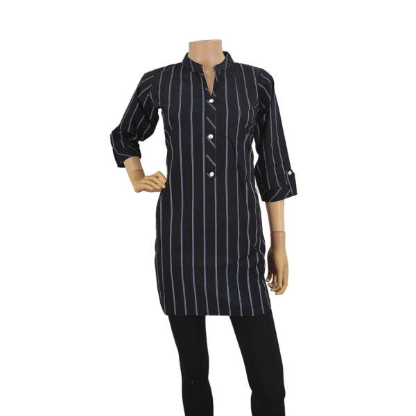 Striped Black Short Kurti Pk#123