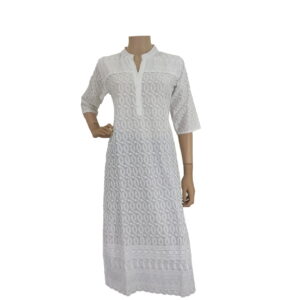 White Chikankari Kurti IF#124