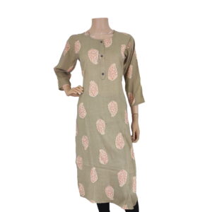 Glade Green Floral Print Kurti IF#126