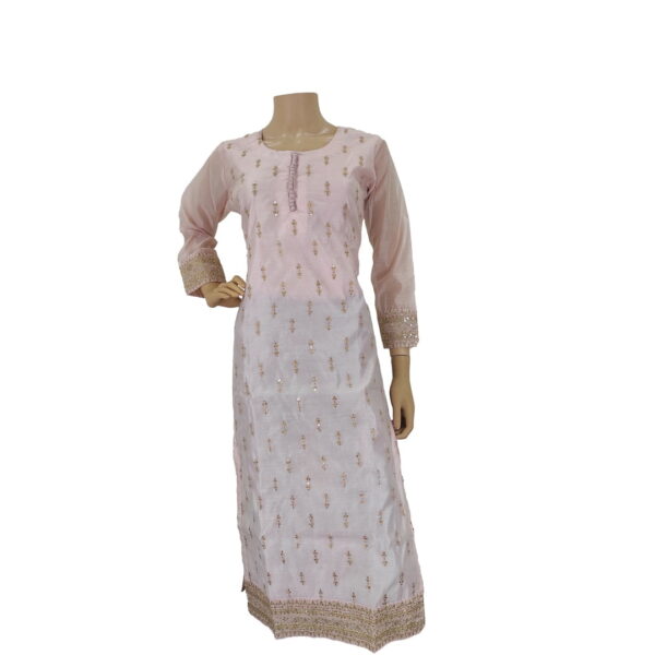Baby Pink Silk Cotton Kurti BK131