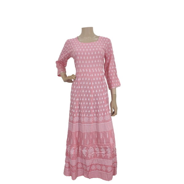 Baby Pink Long Cotton Kurti with Jacket BK#143