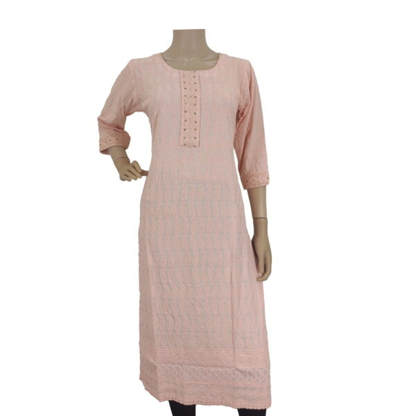 Chikankari Light Pink Kurti Bk#145