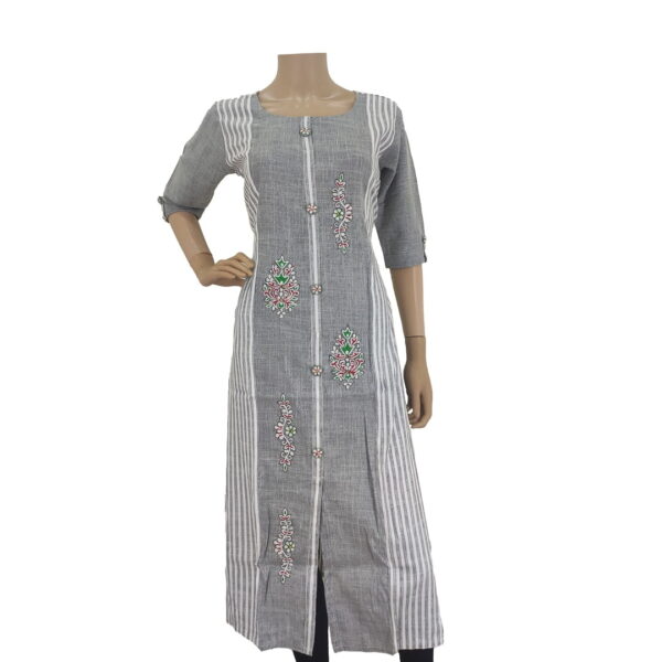 Melange Grey Cotton Kurti BK#147