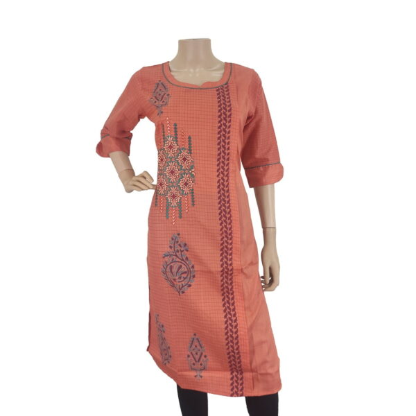 Orange Printed Kurti BK#148