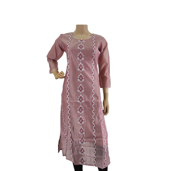 Metal Pink Synthetic Silk Kurti Bk#150