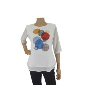 White Printed Top for girls #11022