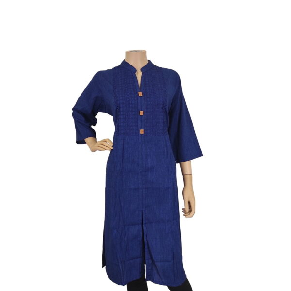 Navy Blue Cotton Kurti Bk#221