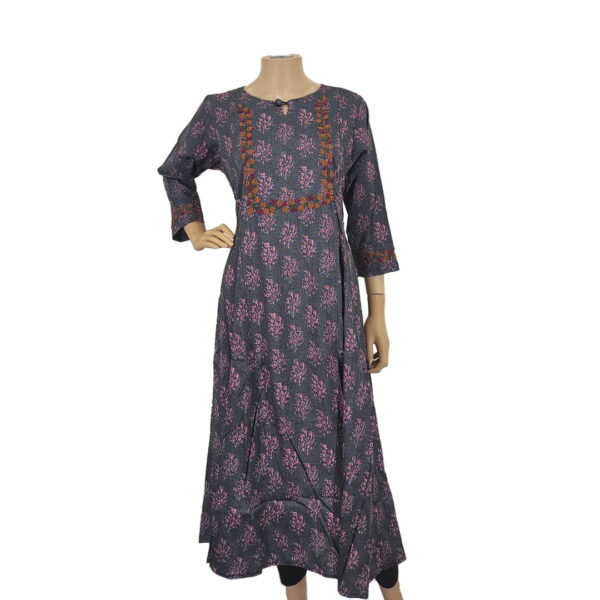Floral Printed Blue Grey Kurti EP#260