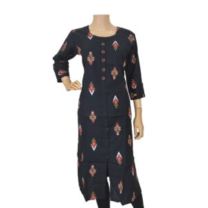 Black Printed Cotton Kurti PK#177