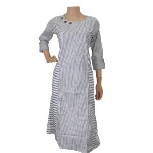 Grey Striped Full Length Kurti PK#179