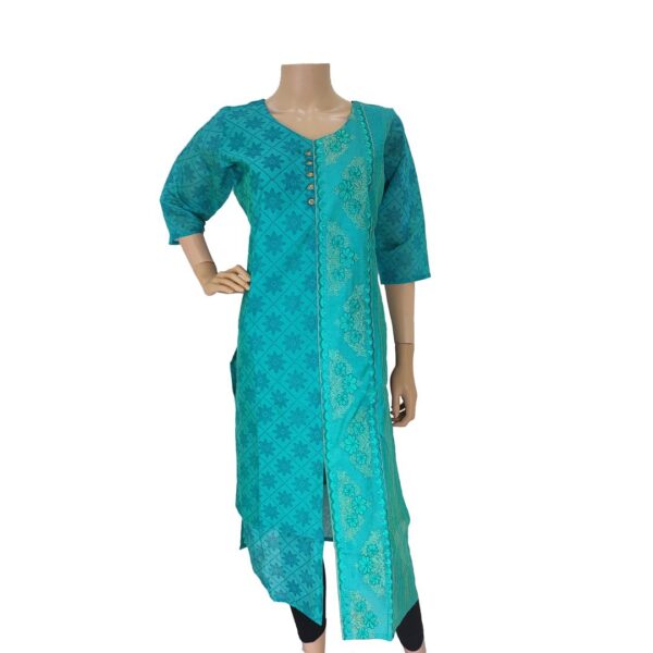 Peacock Blue Long Kurti Bk#191