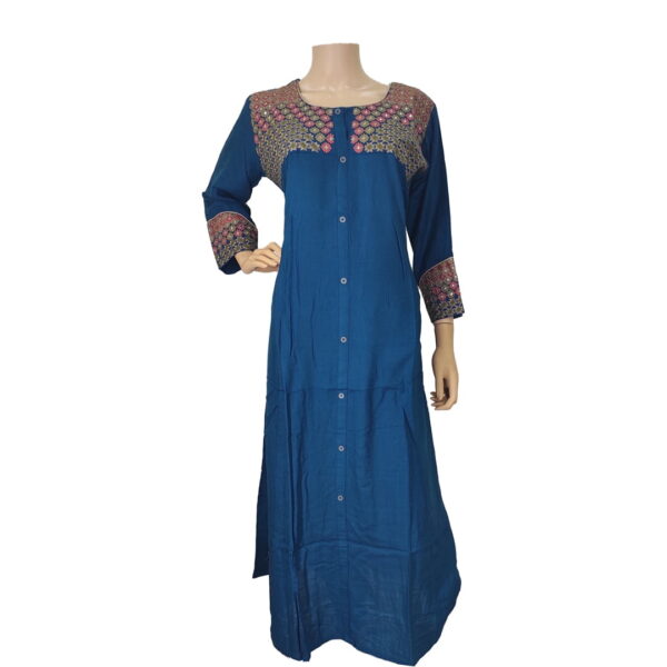 Navy Blue Full Length Kurti BK#196