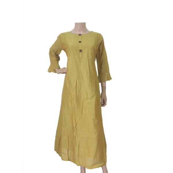 Munsell Yellow Full Length Kurti Bk#200