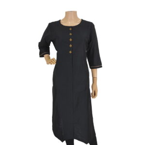 Plain Black Long Kurti PK#205