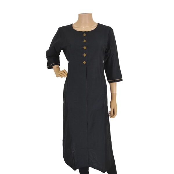 Plain Black Long Kurti Pk#205