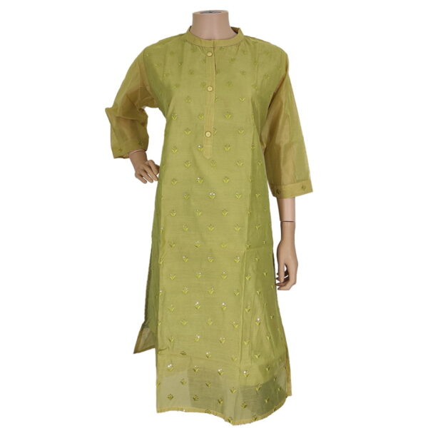 Light Olive Green Long Kurti Bk#213