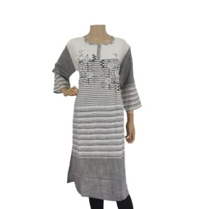 Grey White Long Kurti IF#219