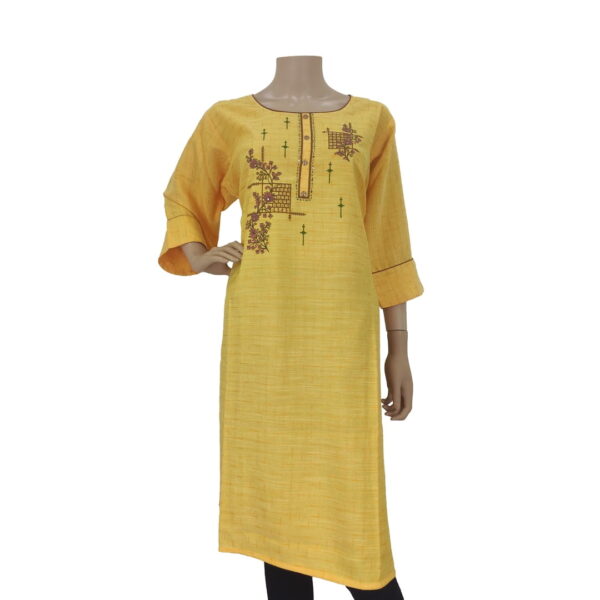 Canary Yellow Long Kurti Bk#220