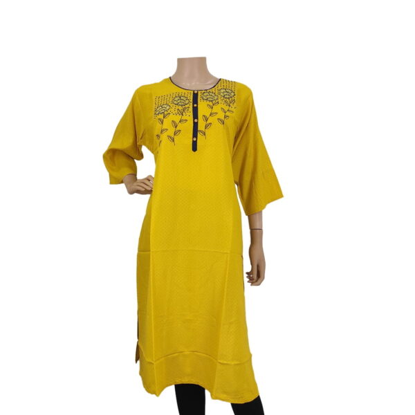 Bright Yellow Long Kurti BK#222