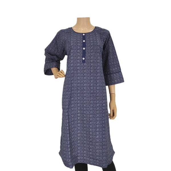 Navy Blue Full Print Kurti Bk#227