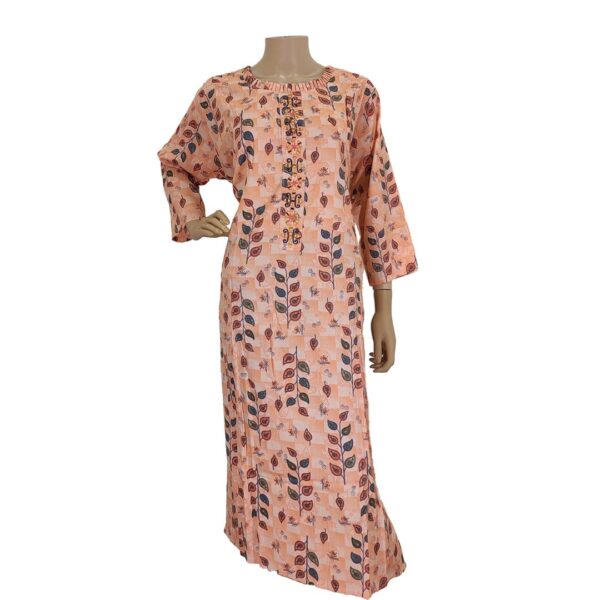 Petal Printed Rose Long Kurti Bk#230