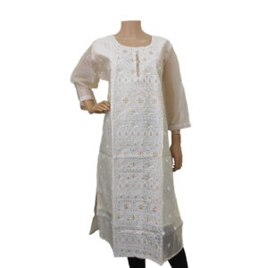 Pearl White Long Kurti BK#237