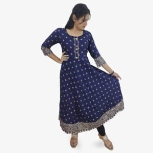 Navy Blue Long Kurti IF#250