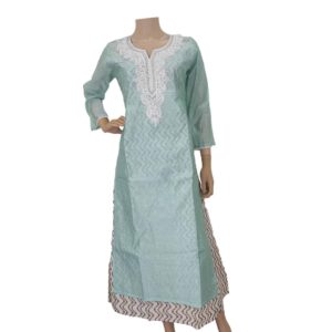 Aqua Blue Long Kurti BK#254