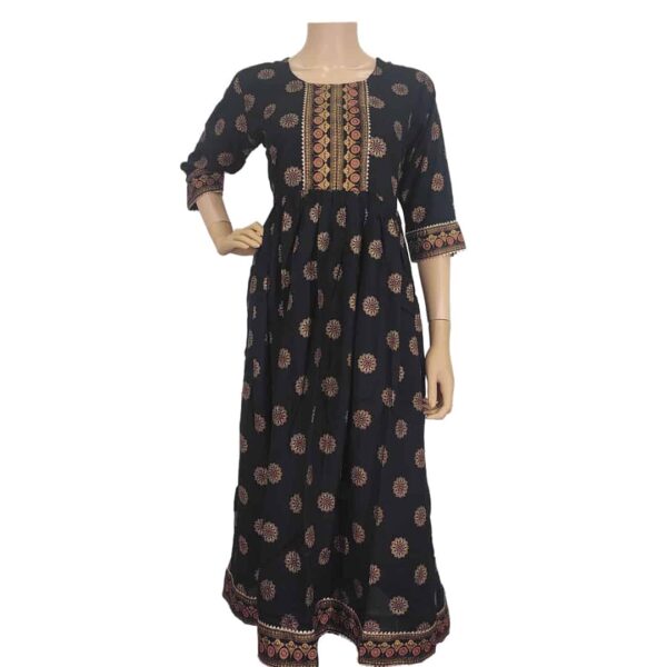 Black Long Kurti IF#259