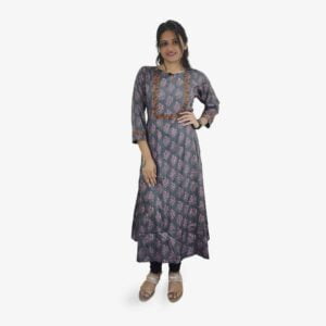 Floral Printed Blue Grey Kurti EP#260