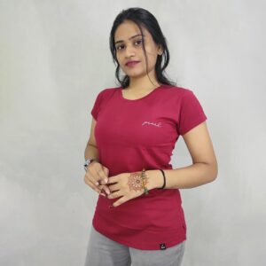 Maroon Tshirt for women #3538