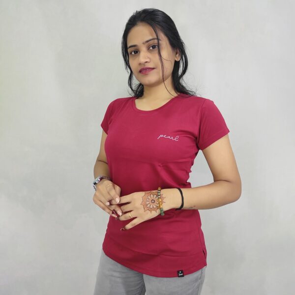 Maroon Tshirt For Women #3538