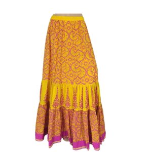 Yellow Printed Long Skirts #C