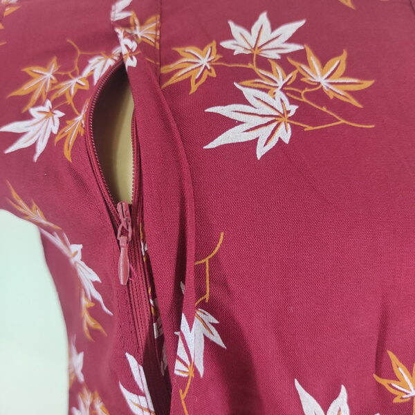 Maroon Floral Printed Cotton Maternity Wear If#246