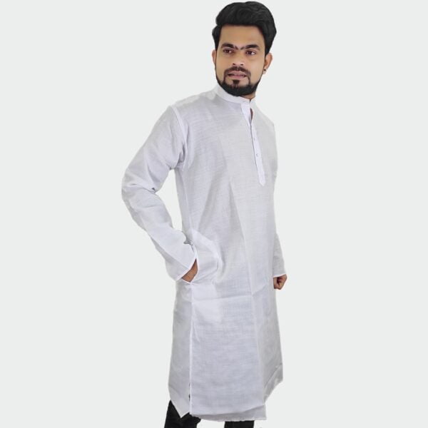 White Long Kurta For Men #K2AD